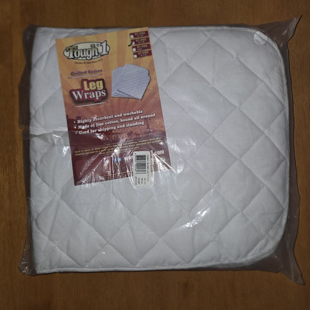 Tough 1 Quilted Leg Wraps, White, 14x30-Inch Full Set of 4